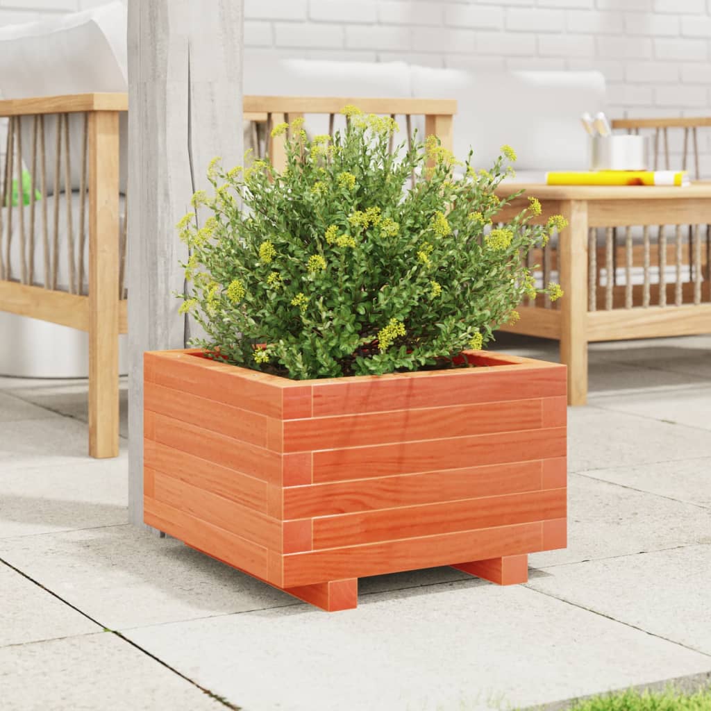 Fioriera Giardino Marrone Cera 40x40x26,5cm Legno Massello Pino - homemem39