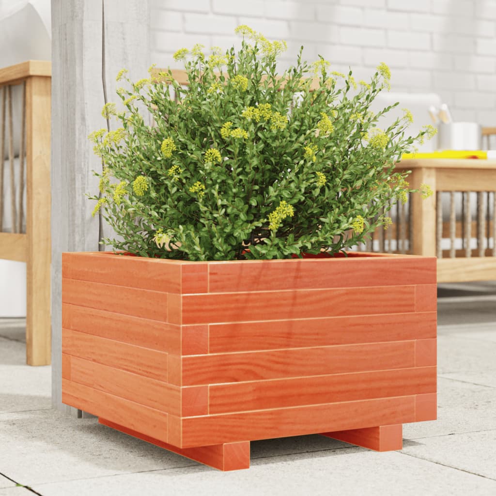 Fioriera Giardino Marrone Cera 40x40x26,5cm Legno Massello Pino - homemem39