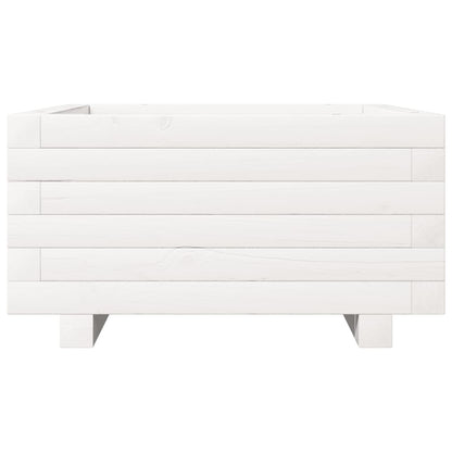 Fioriera da Giardino Bianca 50x50x26,5cm Legno Massello di Pino - homemem39