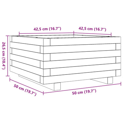 Fioriera Giardino Marrone Cera 50x50x26,5cm Legno Massello Pino | homemem39