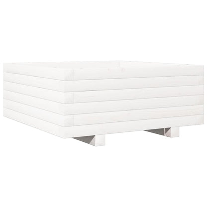 Fioriera da Giardino Bianca 60x60x26,5cm Legno Massello di Pino - homemem39