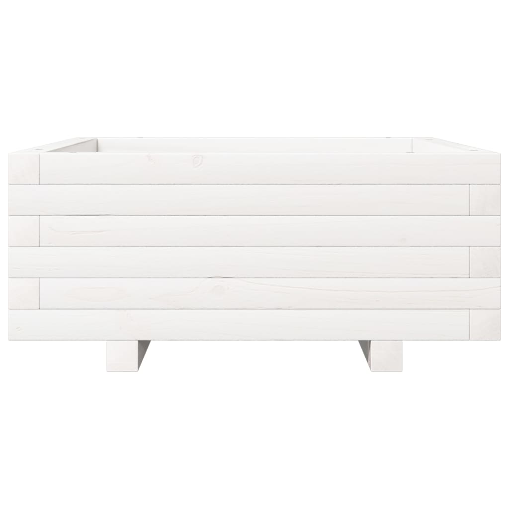 Fioriera da Giardino Bianca 60x60x26,5cm Legno Massello di Pino - homemem39