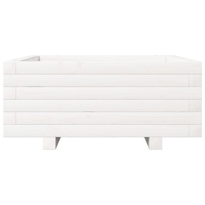 Fioriera da Giardino Bianca 60x60x26,5cm Legno Massello di Pino - homemem39