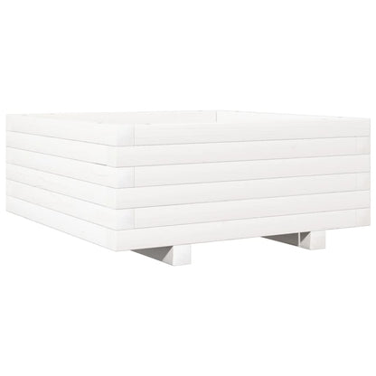 Fioriera da Giardino Bianca 60x60x26,5cm Legno Massello di Pino - homemem39