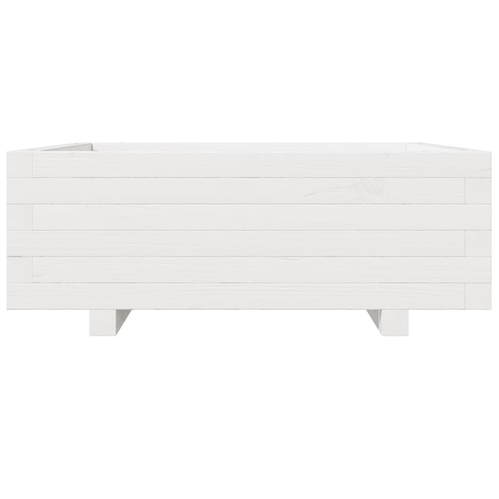 Fioriera da Giardino Bianca 70x70x26,5cm Legno Massello di Pino - homemem39