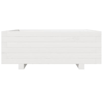 Fioriera da Giardino Bianca 70x70x26,5cm Legno Massello di Pino - homemem39