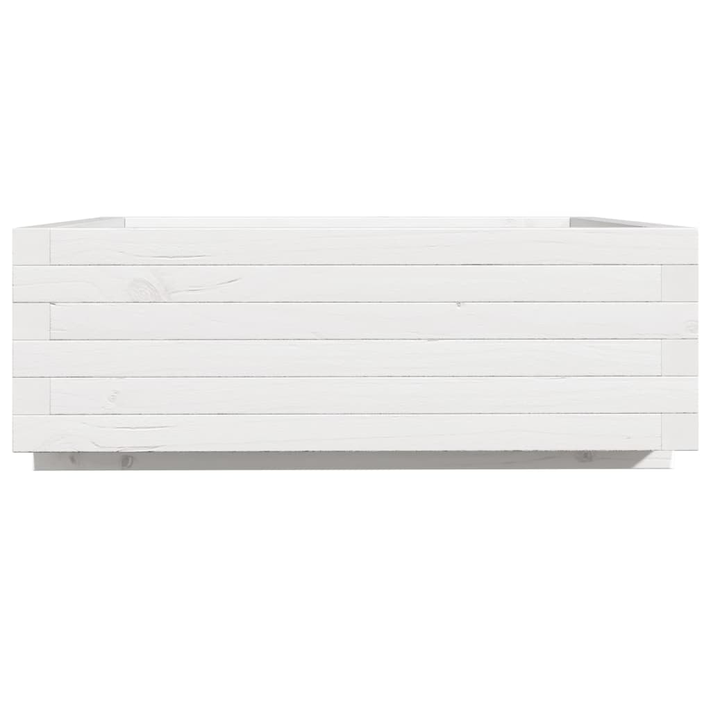 Fioriera da Giardino Bianca 70x70x26,5cm Legno Massello di Pino - homemem39