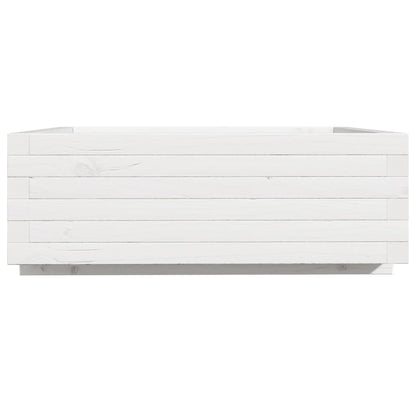 Fioriera da Giardino Bianca 70x70x26,5cm Legno Massello di Pino - homemem39