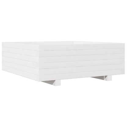Fioriera da Giardino Bianca 70x70x26,5cm Legno Massello di Pino - homemem39