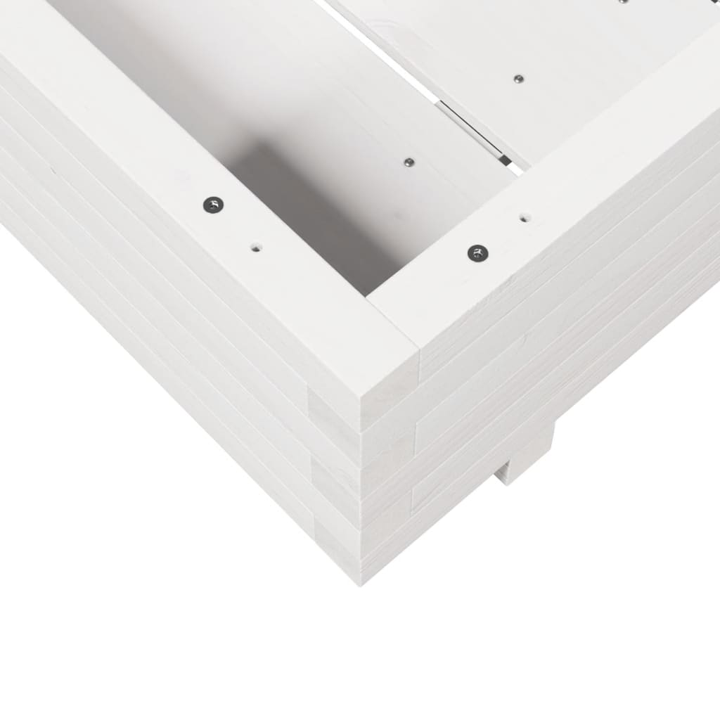 Fioriera da Giardino Bianca 70x70x26,5cm Legno Massello di Pino - homemem39