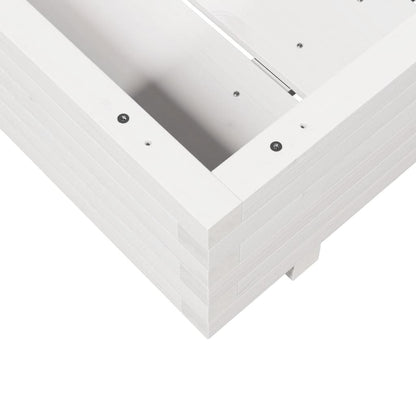 Fioriera da Giardino Bianca 70x70x26,5cm Legno Massello di Pino - homemem39