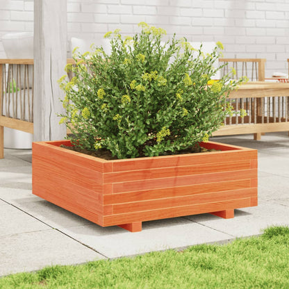 Fioriera Giardino Marrone Cera 70x70x26,5cm Legno Massello Pino | homemem39