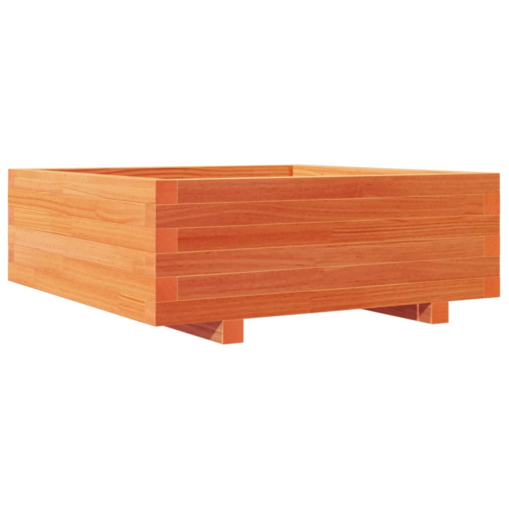 Fioriera Giardino Marrone Cera 70x70x26,5cm Legno Massello Pino | homemem39