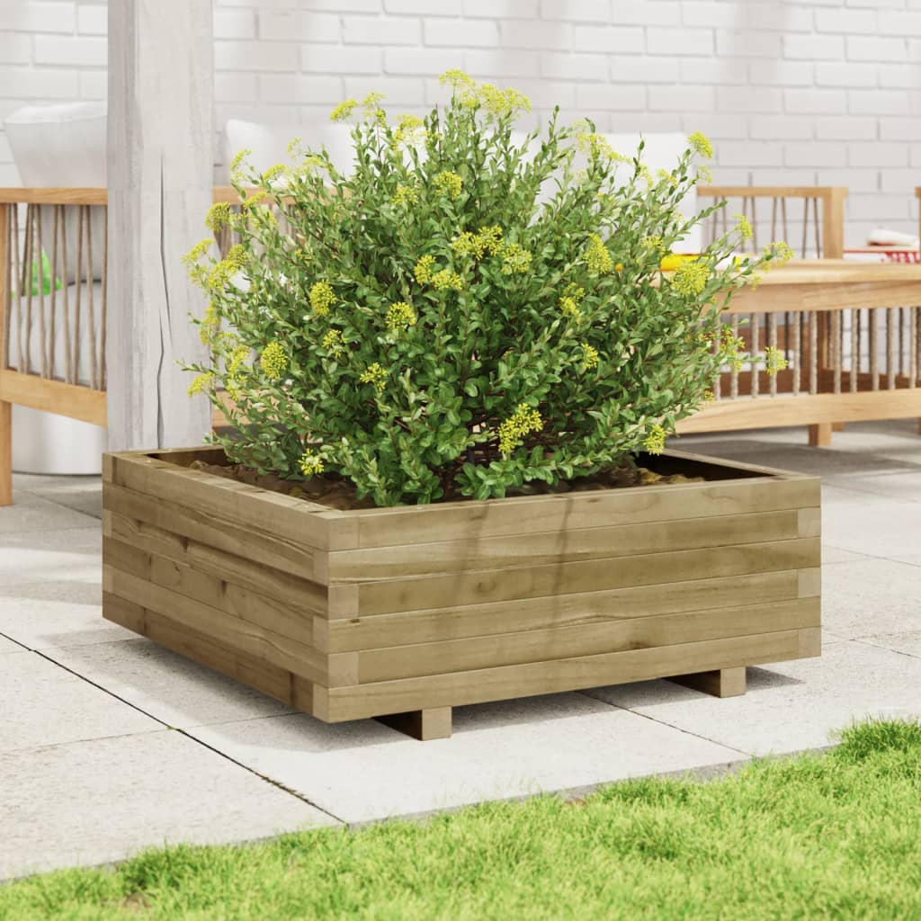 Fioriera da Giardino 70x70x26,5 cm in Legno di Pino Impregnato - homemem39