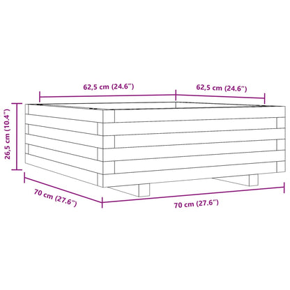Fioriera da Giardino 70x70x26,5 cm in Legno di Pino Impregnato - homemem39
