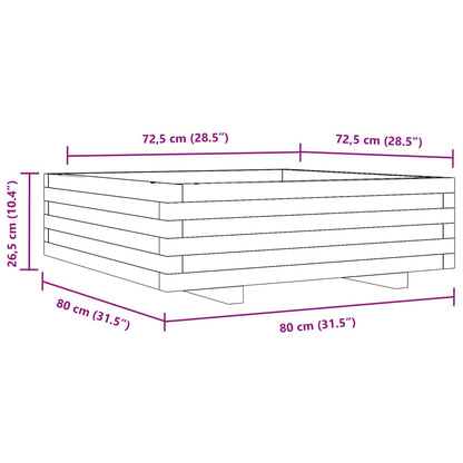 Fioriera da Giardino 80x80x26,5 cm in Legno Massello di Pino - homemem39