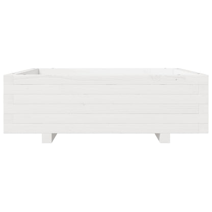 Fioriera da Giardino Bianca 80x80x26,5cm Legno Massello di Pino | homemem39