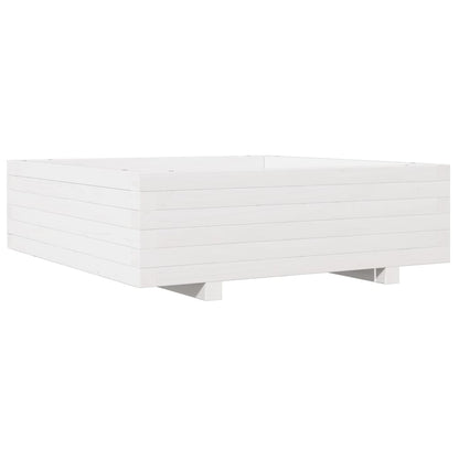 Fioriera da Giardino Bianca 80x80x26,5cm Legno Massello di Pino | homemem39