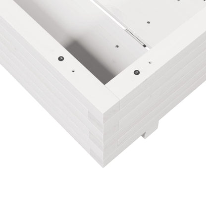 Fioriera da Giardino Bianca 80x80x26,5cm Legno Massello di Pino | homemem39