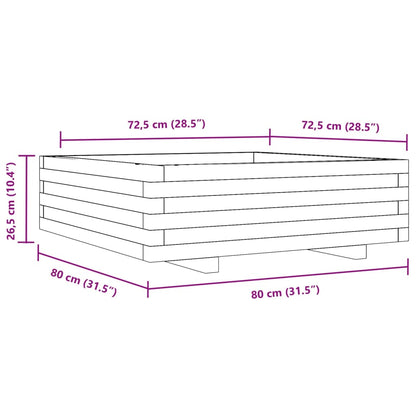 Fioriera da Giardino Bianca 80x80x26,5cm Legno Massello di Pino | homemem39