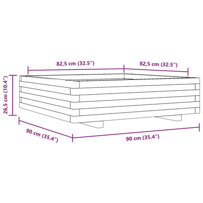 Fioriera da Giardino 90x90x26,5 cm in Legno Massello di Pino - homemem39