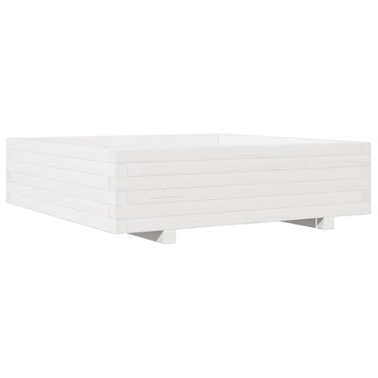 Fioriera da Giardino Bianca 90x90x26,5cm Legno Massello di Pino - homemem39