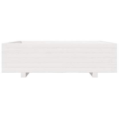 Fioriera da Giardino Bianca 90x90x26,5cm Legno Massello di Pino - homemem39