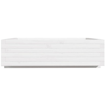 Fioriera da Giardino Bianca 90x90x26,5cm Legno Massello di Pino - homemem39