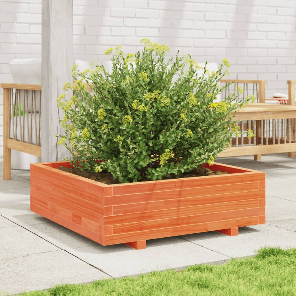 Fioriera Giardino Marrone Cera 90x90x26,5cm Legno Massello Pino - homemem39