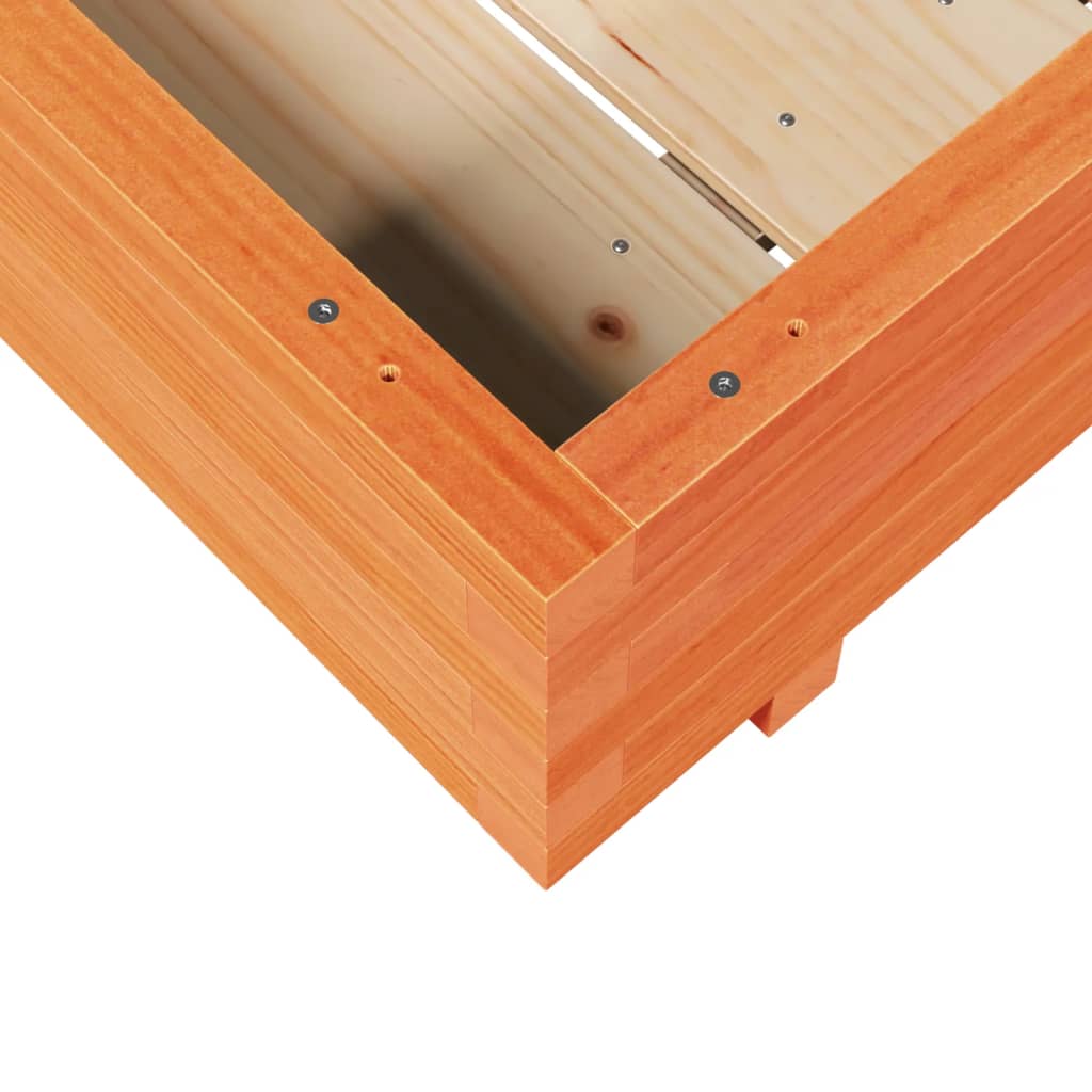 Fioriera Giardino Marrone Cera 90x90x26,5cm Legno Massello Pino - homemem39