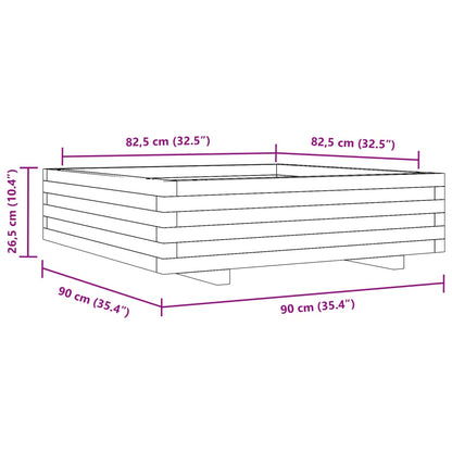 Fioriera da Giardino 90x90x26,5 cm in Legno Massello di Douglas - homemem39
