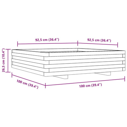 Fioriera Giardino 100x100x26,5cm Legno Massello Pino | homemem39