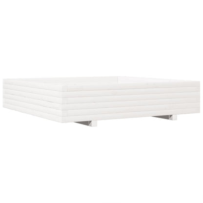Fioriera da Giardino Bianca 110x110x26,5 cm in Legno di Pino | homemem39