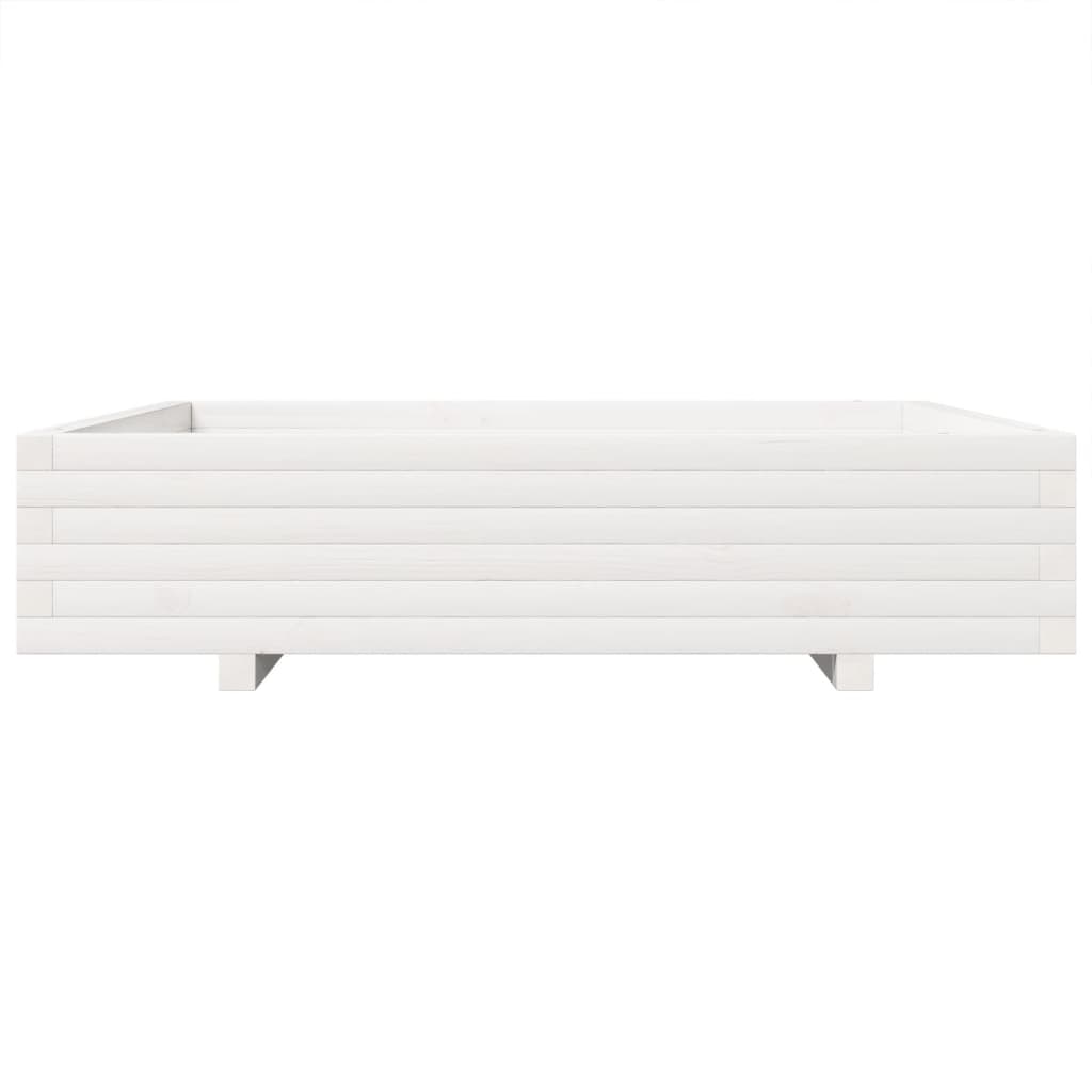 Fioriera da Giardino Bianca 110x110x26,5 cm in Legno di Pino | homemem39