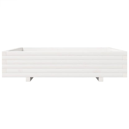 Fioriera da Giardino Bianca 110x110x26,5 cm in Legno di Pino | homemem39