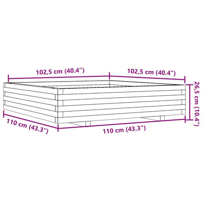 Fioriera Giardino Marrone Cera 110x110x26,5 cm in Legno di Pino
