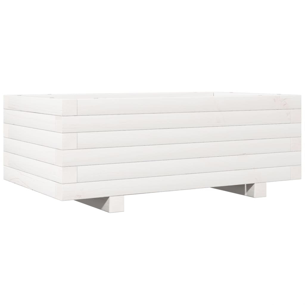 Fioriera da Giardino Bianca 70x40x26,5cm Legno Massello di Pino - homemem39