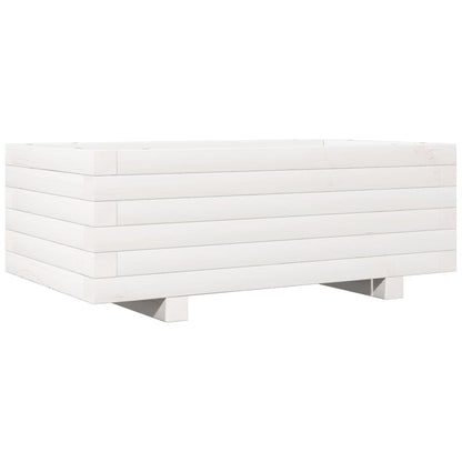 Fioriera da Giardino Bianca 70x40x26,5cm Legno Massello di Pino - homemem39