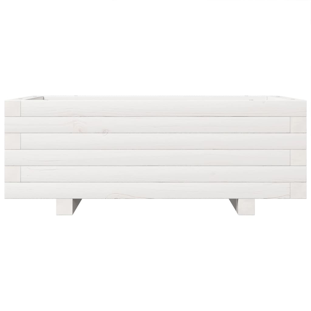 Fioriera da Giardino Bianca 70x40x26,5cm Legno Massello di Pino - homemem39