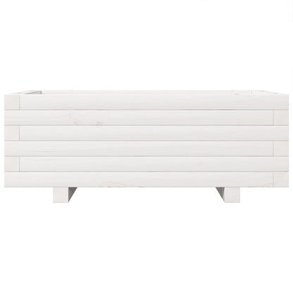 Fioriera da Giardino Bianca 70x40x26,5cm Legno Massello di Pino - homemem39