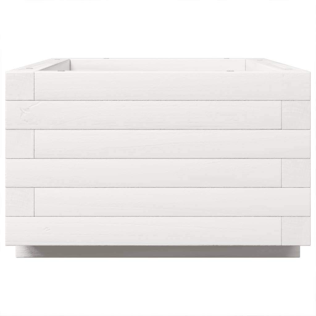 Fioriera da Giardino Bianca 70x40x26,5cm Legno Massello di Pino - homemem39