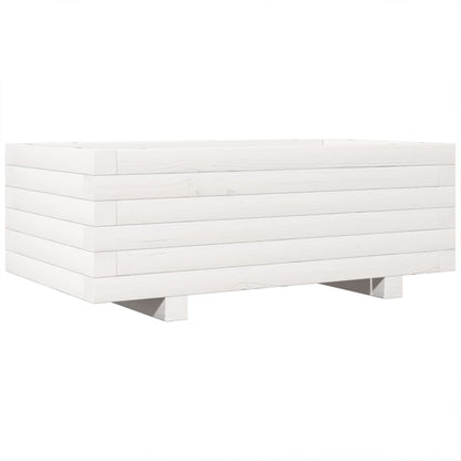 Fioriera da Giardino Bianca 70x40x26,5cm Legno Massello di Pino - homemem39