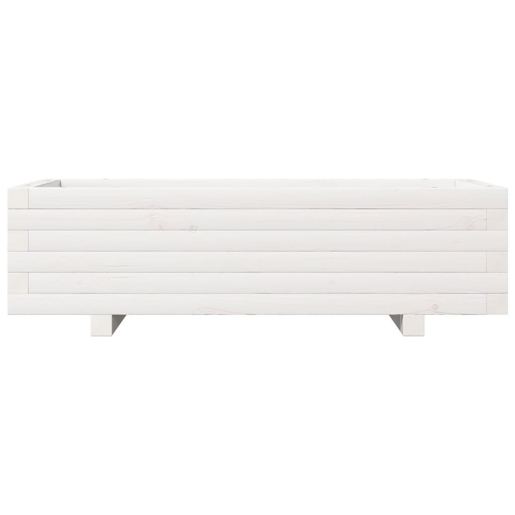 Fioriera da Giardino Bianca 90x40x26,5cm Legno Massello di Pino - homemem39