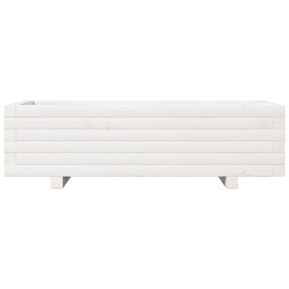 Fioriera da Giardino Bianca 90x40x26,5cm Legno Massello di Pino - homemem39
