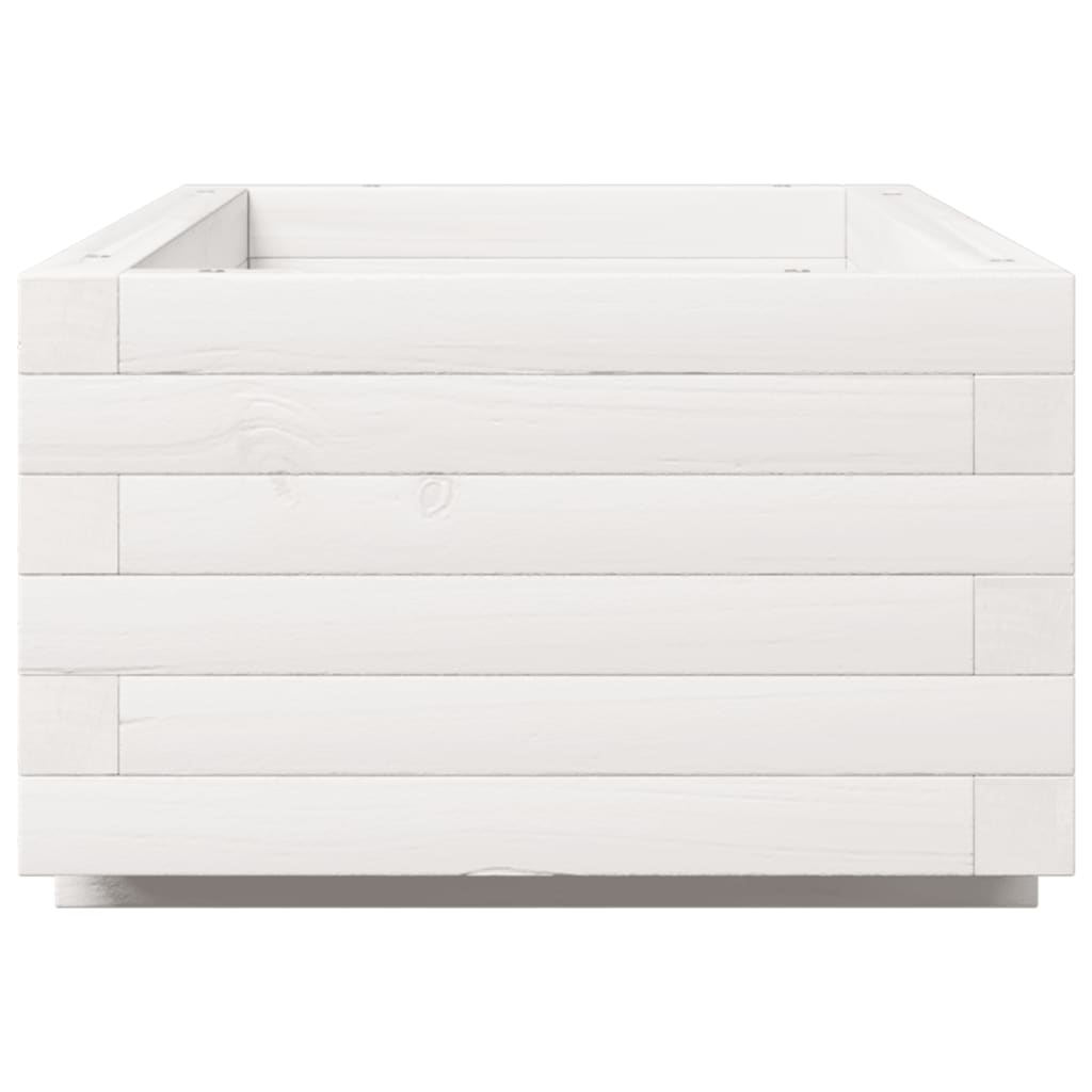 Fioriera da Giardino Bianca 90x40x26,5cm Legno Massello di Pino - homemem39