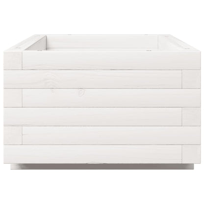 Fioriera da Giardino Bianca 90x40x26,5cm Legno Massello di Pino - homemem39