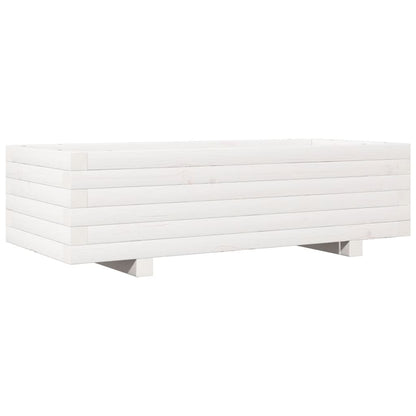 Fioriera da Giardino Bianca 90x40x26,5cm Legno Massello di Pino - homemem39
