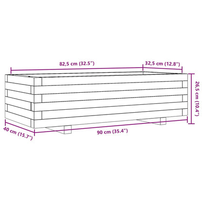 Fioriera Giardino Marrone Cera 90x40x26,5cm Legno Massello Pino