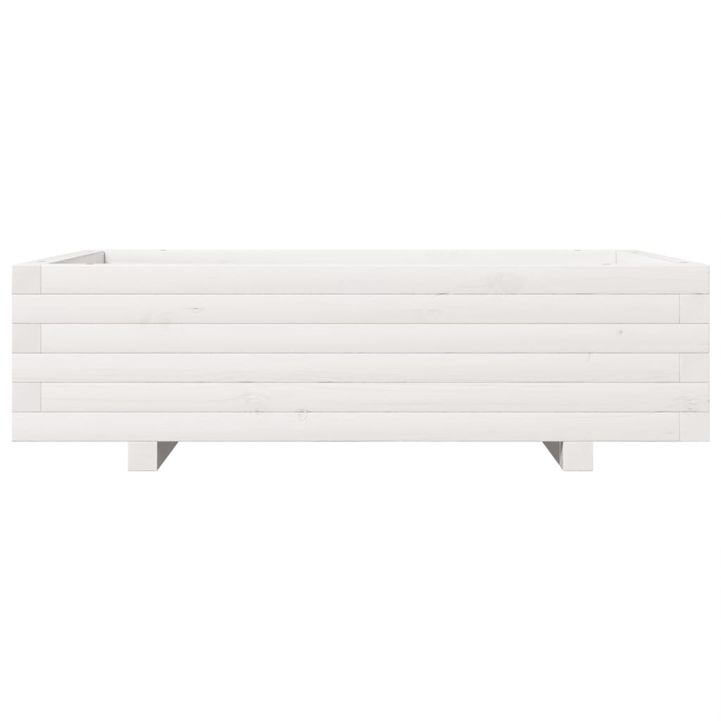 Fioriera da Giardino Bianca 90x60x26,5cm Legno Massello di Pino | homemem39