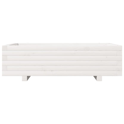 Fioriera da Giardino Bianca 90x60x26,5cm Legno Massello di Pino | homemem39